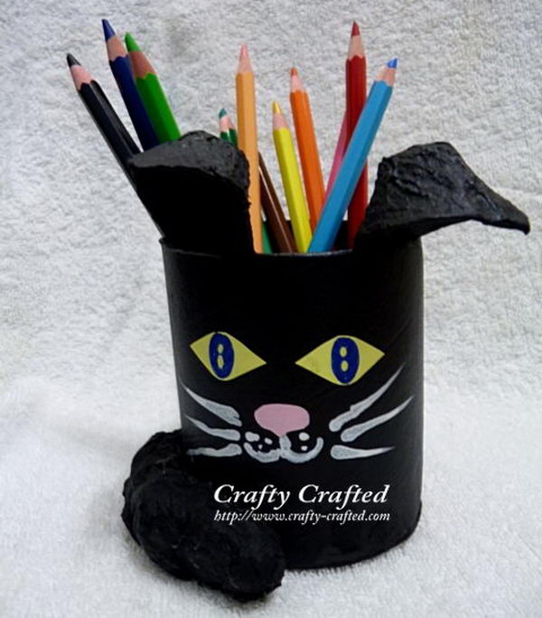 59 homemade cat pencil holder 