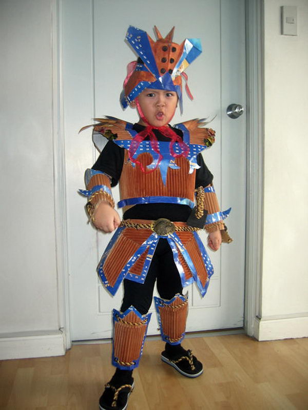 7 samurai costume recycled materials 