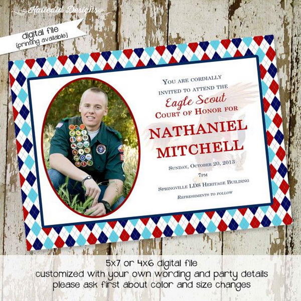 6 court of honor invitation card 
