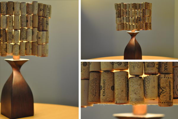 40 homemade wine cork lampshade 