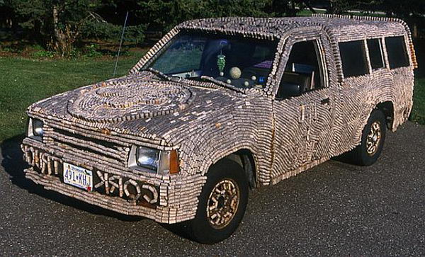 51 recycled wine cork truck 