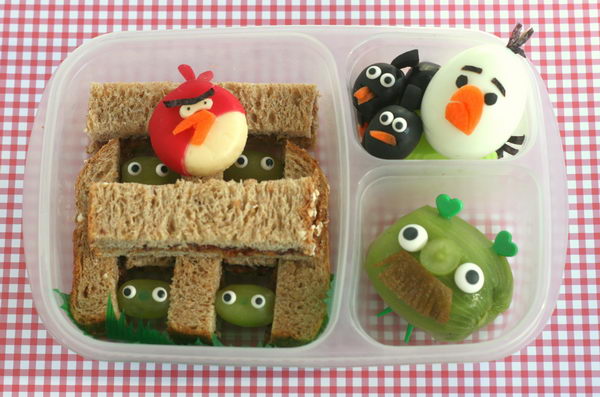 6 angry birds bento box lunch 