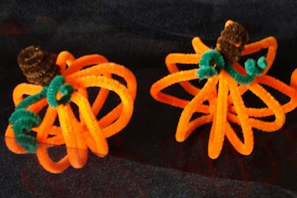 27 pumpkins pip cleaner crafts 