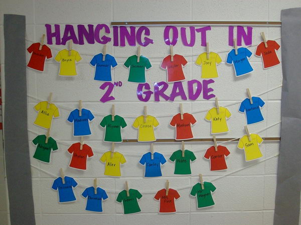 Hanging T shirt Bulletin Board. 