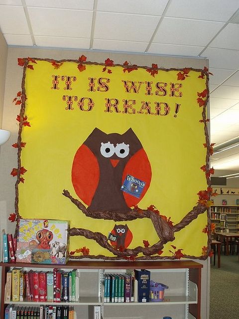 Owl Library Bulletin Board. 