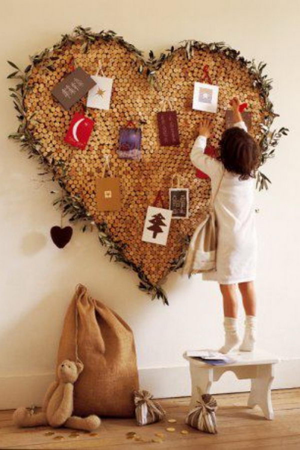 Heart Shape Wine Cork Board. 