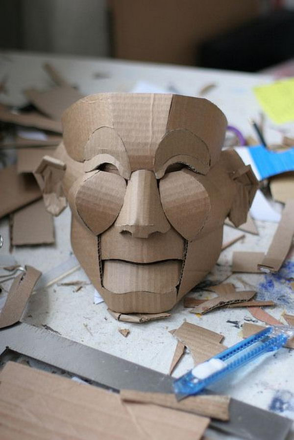 10 DIY Cardboard & Paper Masks for Halloween