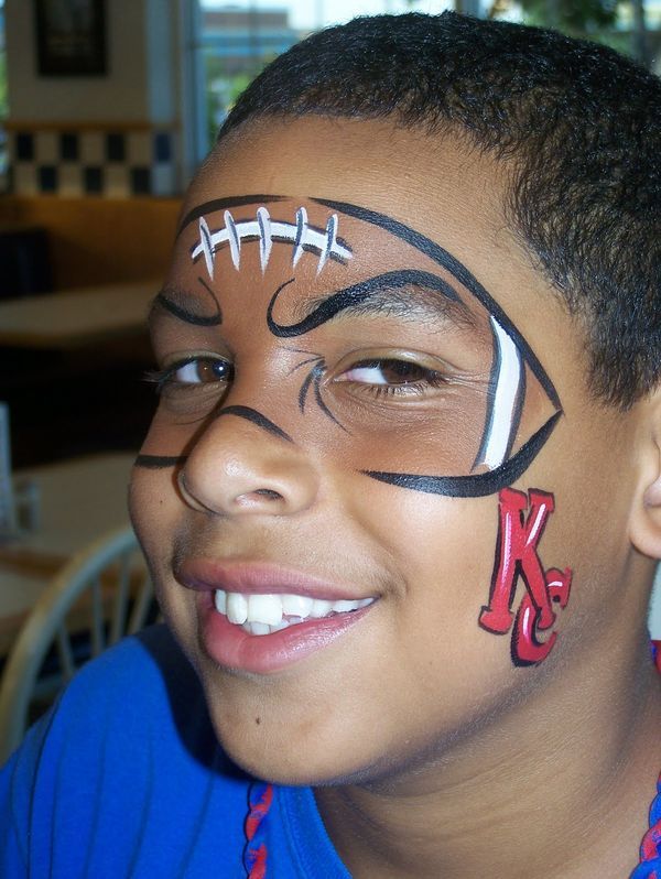 Football Face Paint. Cool Face Painting Ideas For Kids, which transform the faces of little ones without requiring professional quality painting skills. 