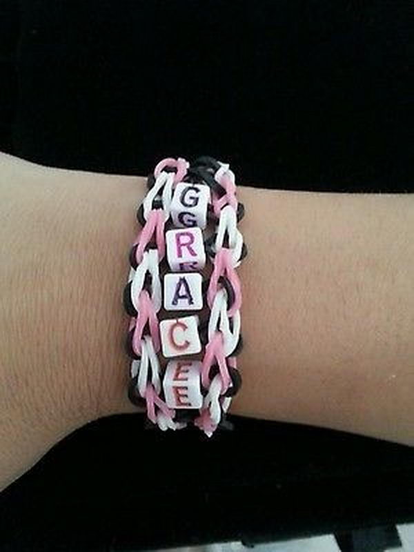 Rainbow Loom Infinity Name Bracelet. Rainbow Loom is one of the top gifts for kids, and every kid seems to have at least one piece of rubber band jewelry. 