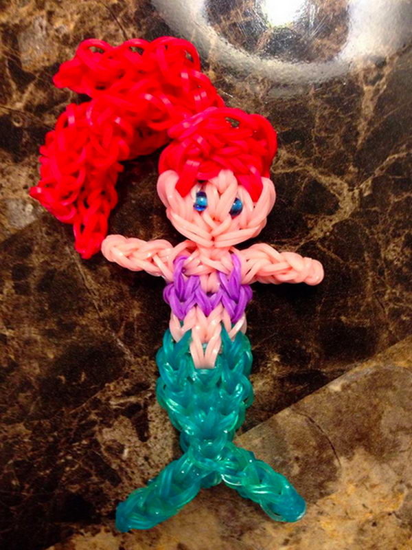 Mermaid. Rainbow Loom is a plastic loom used to weave colorful rubber bands into bracelets and charms. It is one of the top gifts for kids. 