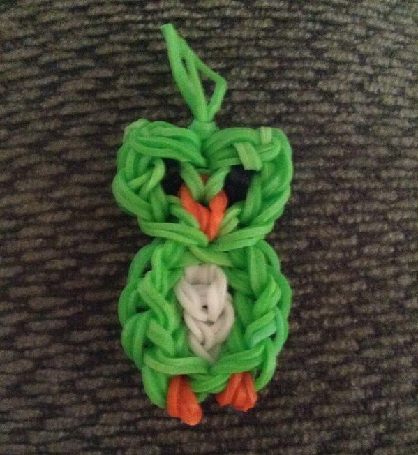 Owl Rainbow Loom Charm. Rainbow Loom is a plastic loom used to weave colorful rubber bands into bracelets and charms. It is one of the top gifts for kids. 