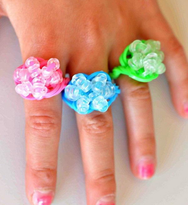 Rock Candy Ring. Rainbow Loom is a plastic loom used to weave colorful rubber bands into bracelets and charms. It is one of the top gifts for kids. 