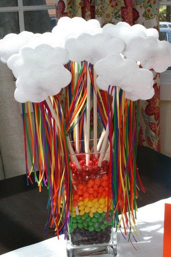 rainbow candy centerpieces