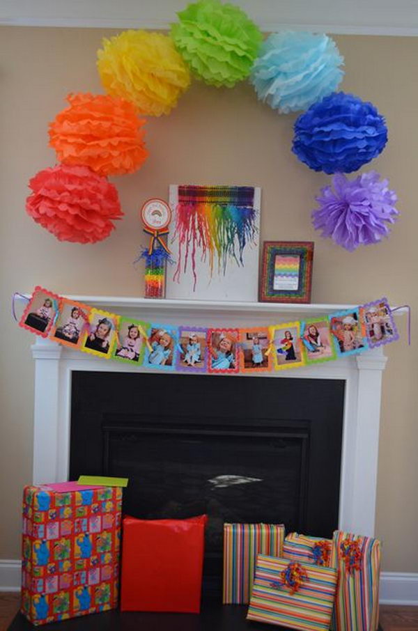 DIY Rainbow Party Decorations Made from Paper