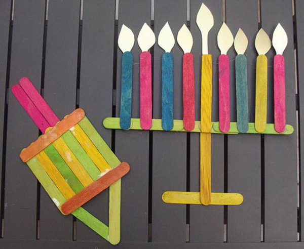 Make Cute Chanukah Decorations From Popsicle Sticks 