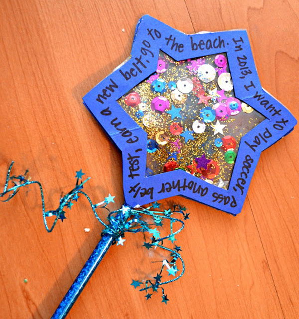 Make a New Year wishing wand and encourages children to think about their hopes and dreams for the year ahead. 