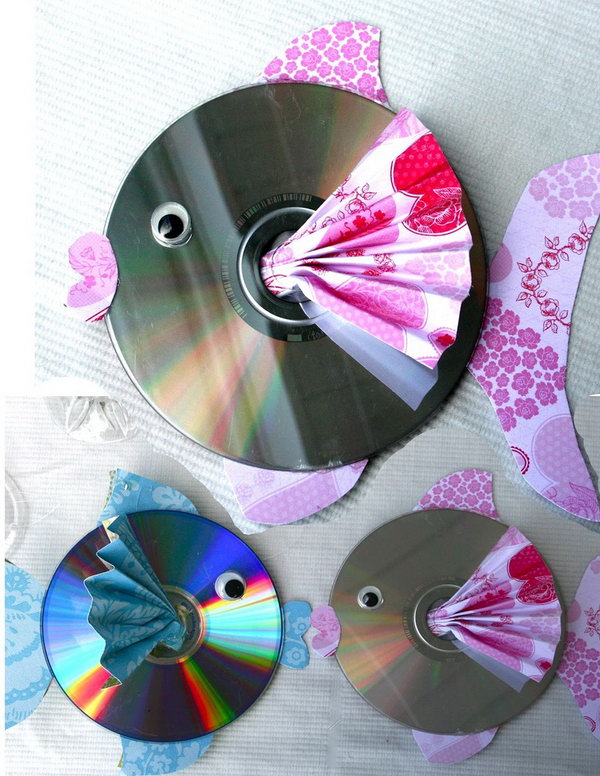 Cute CD Upcycled Fish 