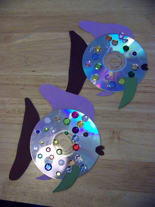 Your little ones will love turning old CDs into a hanging aquarium of sparkling fish that will catch the light in every part of the house. 