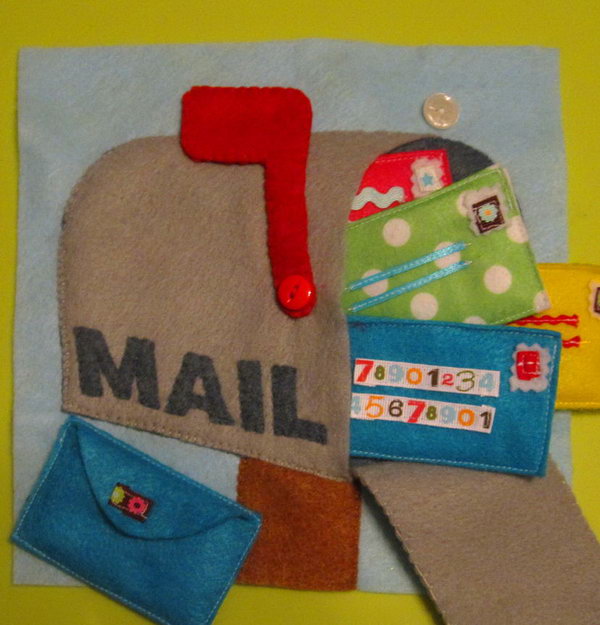 This fun little mail box holds a real letter and can be opened and closed to check for mail. 