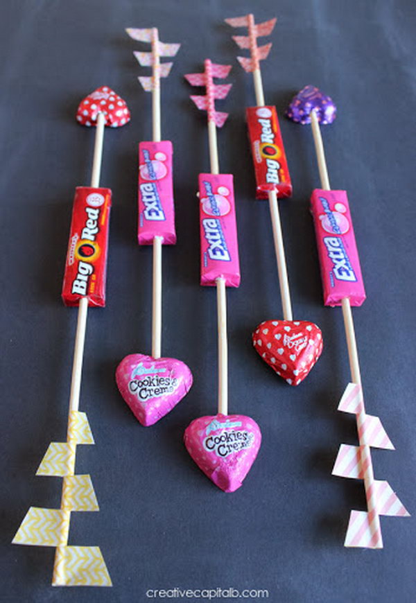 Simple Valentines Gum and Washi Tape Arrows 