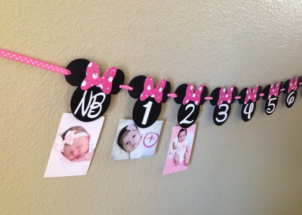 It’s wonderful to display how quickly your kid is growing with this photo banner by simply attaching an adorable photo from each month of your child's first year underneath. 