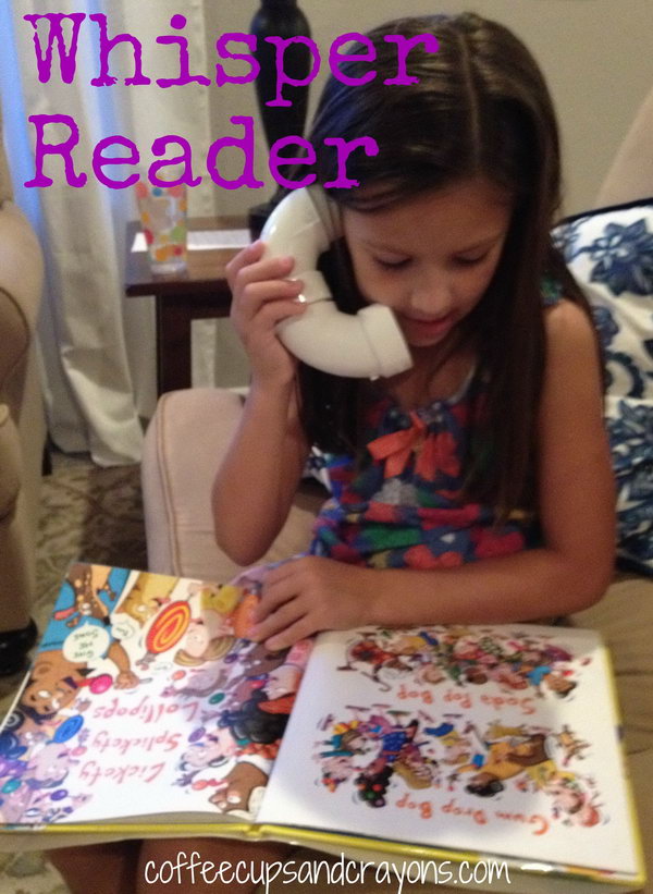 DIY PVC Pipe Whisper Phone. A whisper reader is like a little phone kids can whisper read into and hear their words amplified in their ears. It is a great way to build fluency and it lots of fun to use. 