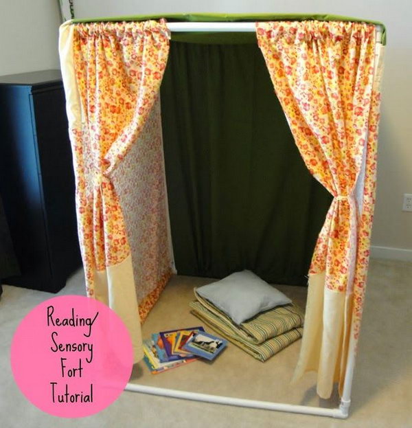 DIY PVC Pipe Reading Nook or Play House for Kids. 