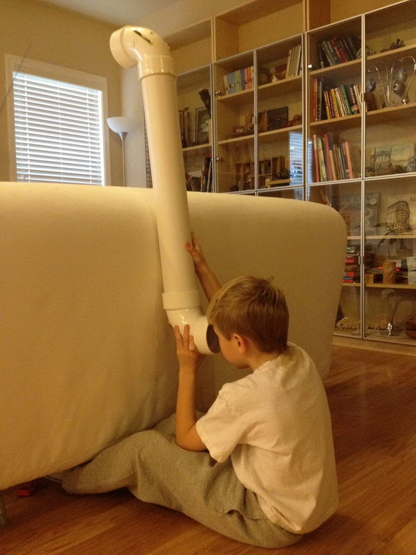This PVC pipe periscope project is super simple and gives you a chance to show and explain to kids how mirrors work. It will keep your kids busy for hours as they search for spies and intruders. 