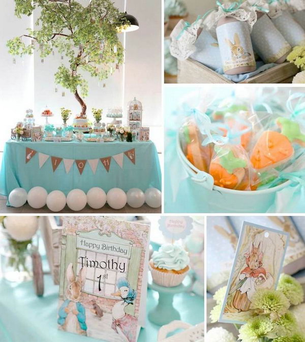 If you are planning a Peter rabbit themed birthday party for your little prince, this party will definitely give you some inspirations. 
