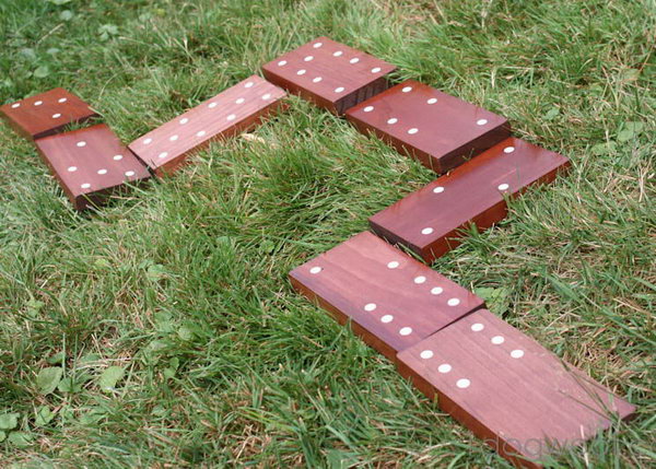 Dominoes. These life sized dominoes made from wooden boards and stickers will provide fun for hours, and you've got a summer of fun. 