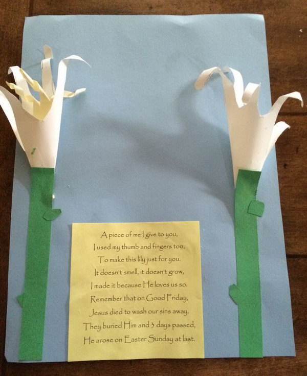 Easter craft with a poem. For parents who like literature, this craft with a poem is a amazing gift for them. 