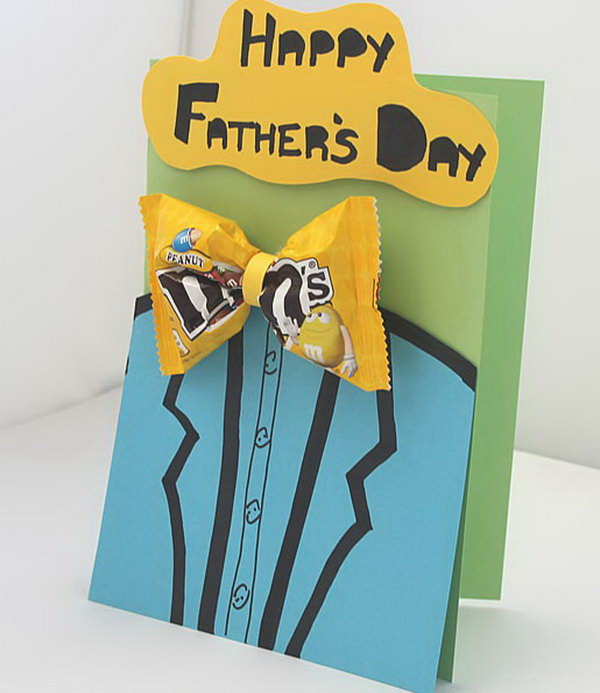 M&M's Bow Tie Father's Day Card 