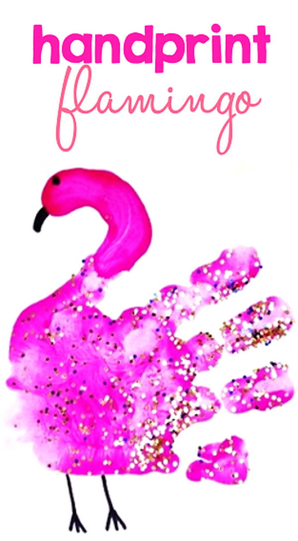 Easy Handprint Flamingo Craft for Kids. 