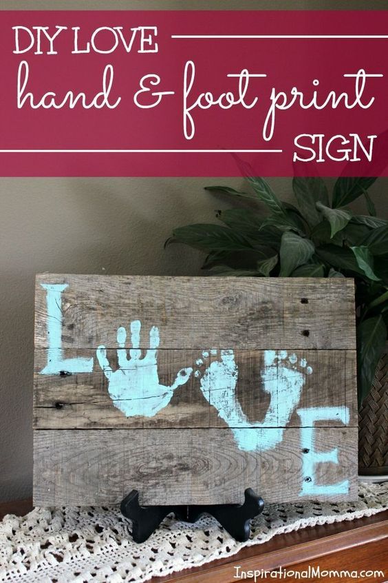 DIY Love Hand & Foot Print Sign. 