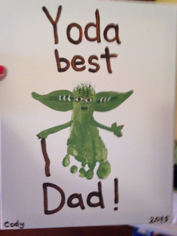 Yoda Best Dad Father's Day Footprint Art. 