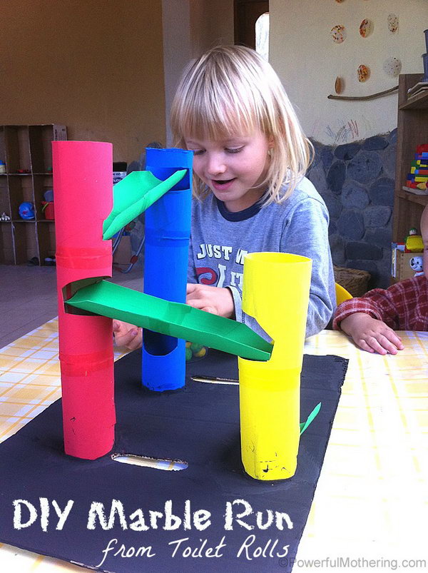 DIY Marble Run from Toilet Rolls. If your kids love marble runs, it's great to find a version  about DIY marble run that  your  kids could create. 