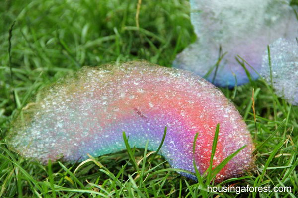 Rainbow Bubble Snakes. Use rubber band or duct tape to secure sock to the bottom of the water bottle. Add some color to the bubble snakes with food coloring. The kids must be very happy to see the rainbow bubble snake created by them in summer. 