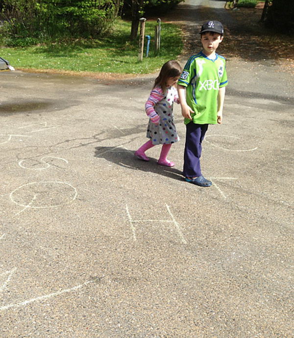 Walk and Spell Activity. Similar to the activity above this one, chalks are used in both of these activities, yet this game is designed to train your spelling ability by walking to each letter and spell out simple words in this interesting way on summer days. 