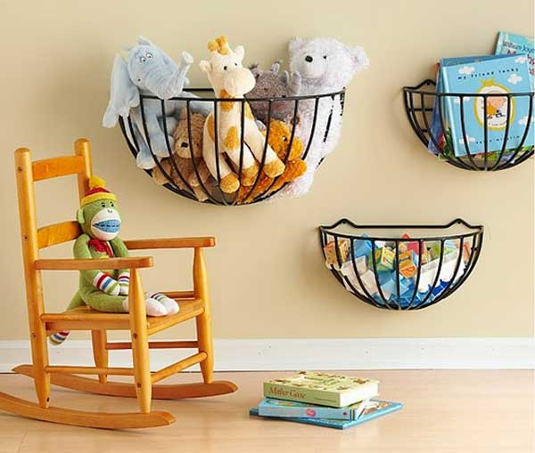 Hanging Basket Stuffed Toy Storage 
