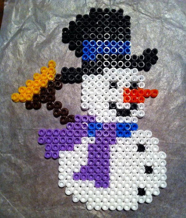 1 diy snowman perler beads 