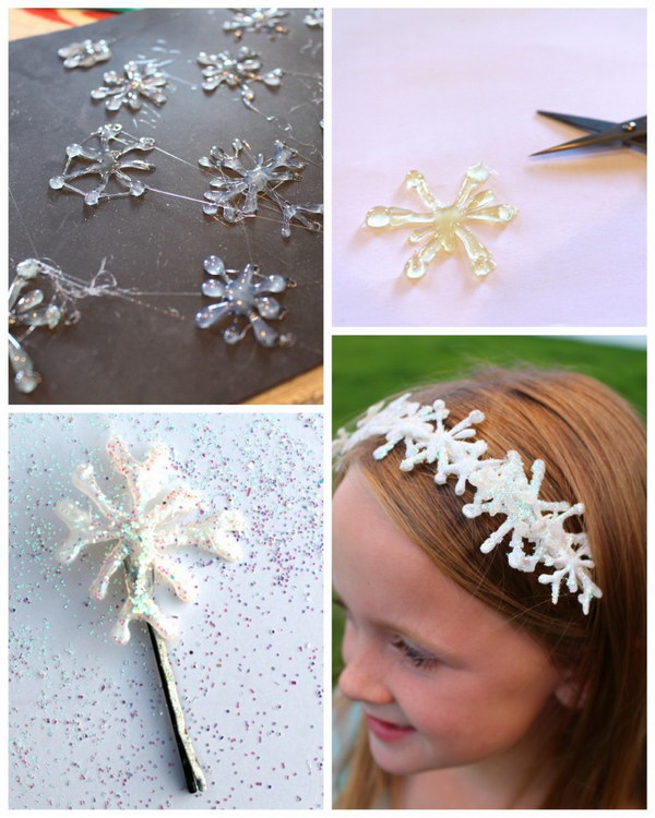 Frozen Snowflakes Hair Clips. 