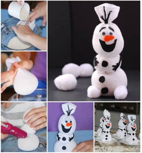 DIY Olaf Sock Snowman. 