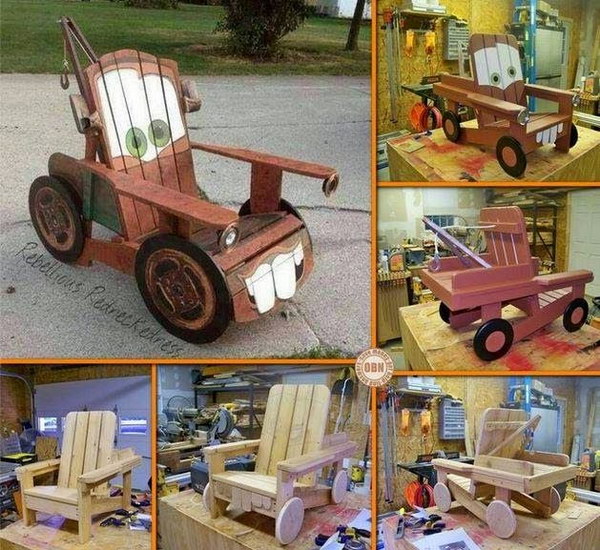 DIY Tow Mater Chair for Kids. 
