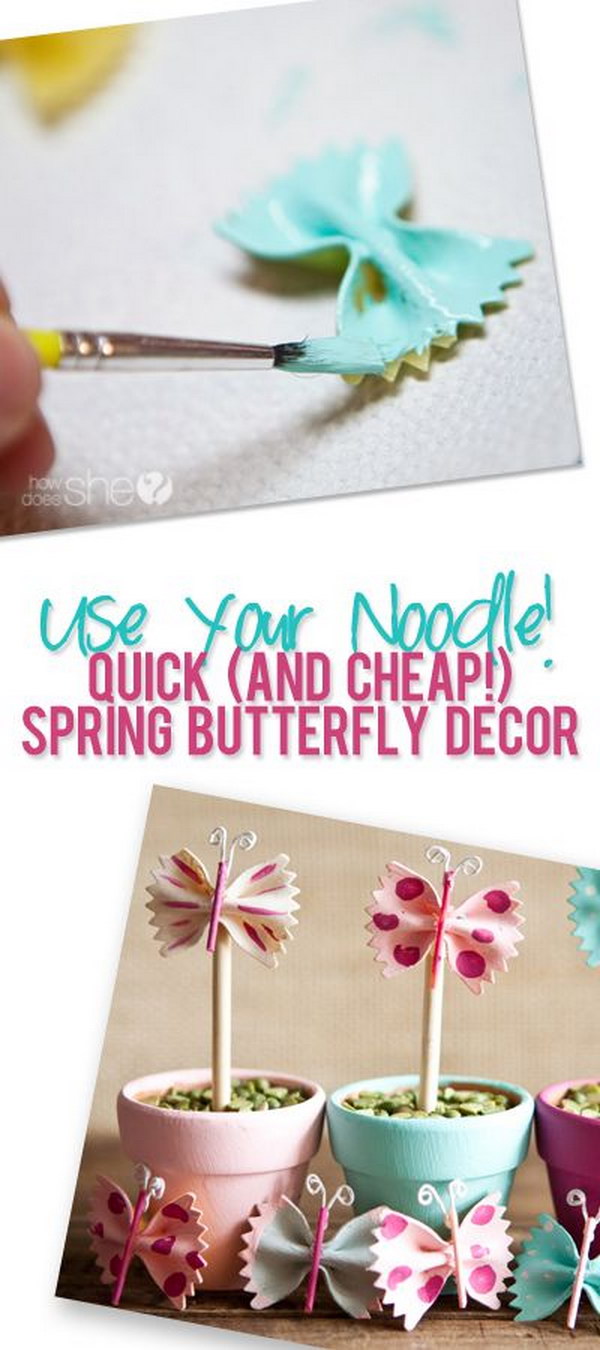 Cute Butterfly Decor From Bow Tie Pasta And Spaghetti Noodles 