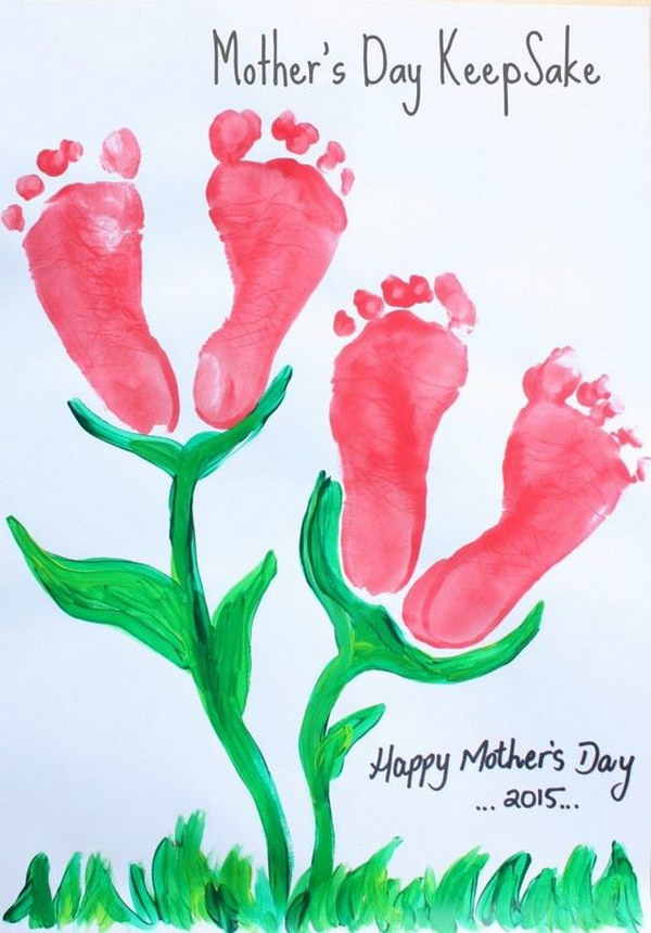 Mothers Day Keepsake Footprint Gift 