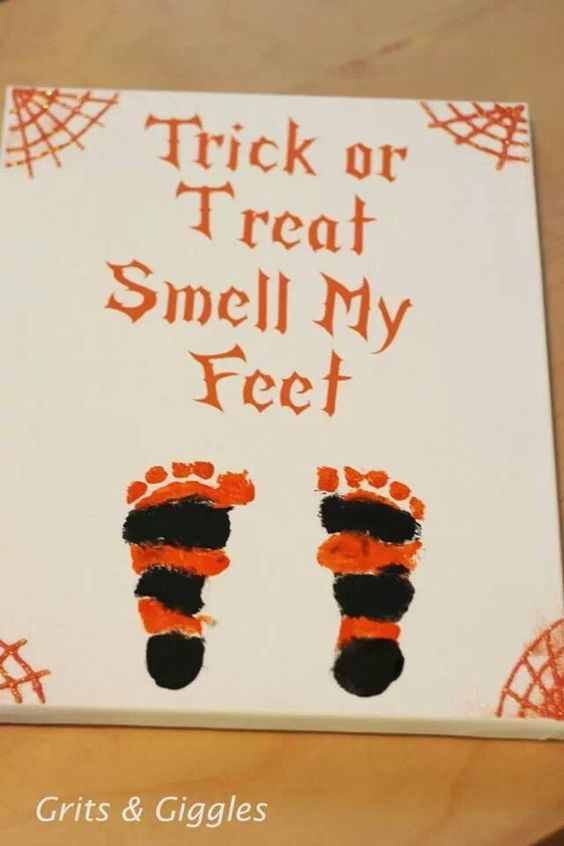 Trick or Treat Baby Feet Craft. 