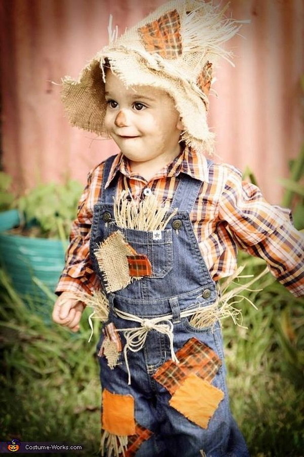 Cute Scarecrow Baby Costume. 