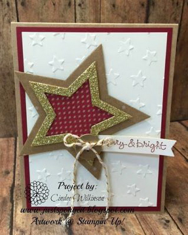 Merry and Bright Holiday Star Card. 