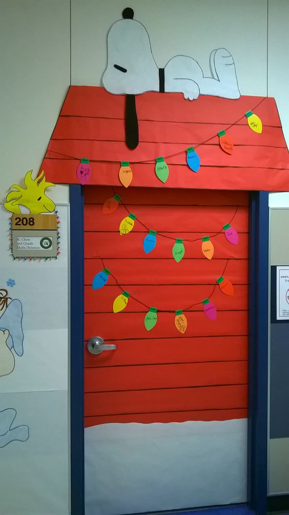 Charlie Brown Christmas Classroom Door Decoration. 