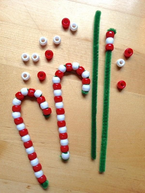 Beaded Candy Cane Ornaments. 